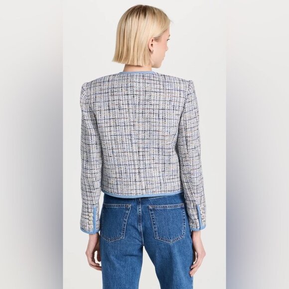 NEW Veronica Beard Darla Tweed Lady Jacket Blazer in Blue Multi | size 4 - Picture 5 of 14